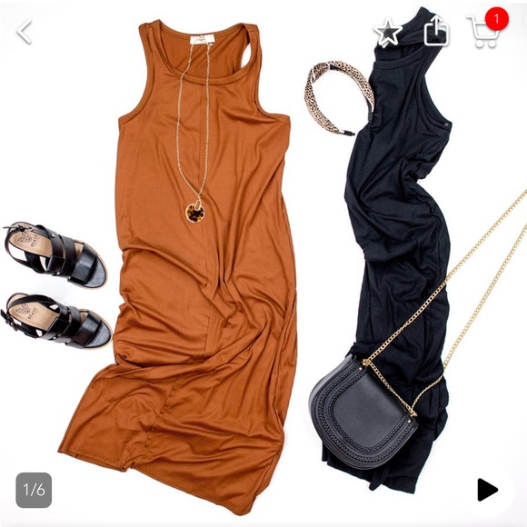 entro Dresses & Skirts - entro Black Ribbed Midi Dress from Flaunt Boutique Size M